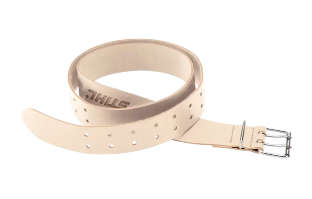 Lederen riem, 125 cm, beige
