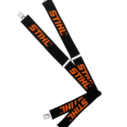 Bretellen, 130 cm, zwart/oranje, met metalen clips